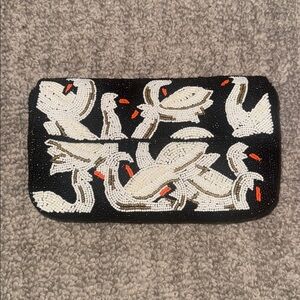 The Fiona Beaded Swan Clutch bag